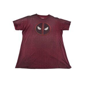 Marvel Deadpool Graphic T-Shirt Heather Red Crew Neck Short Sleeve Adult Size L